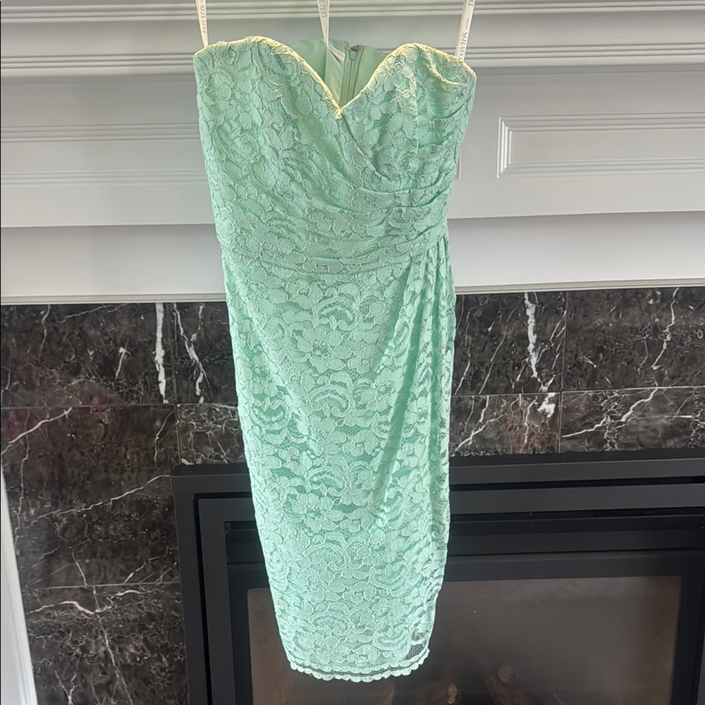 Elegant Mint Green Lace Dress